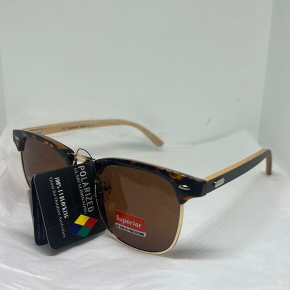 Superior Tortoise Polarized Sunglasses – Classic Clubmaster Style - Picture 1 of 3